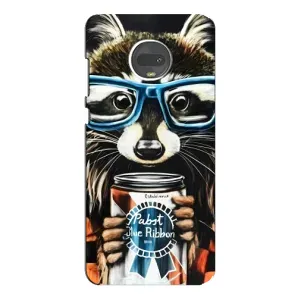 Силиконовый Чехол с Енотами на Motorola MOTO G7 (Енот в очках)