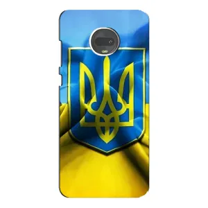 Чехол с картинкой (Патриотический ГЕРБ) на Motorola MOTO G7 (Герб и Флаг Украины)