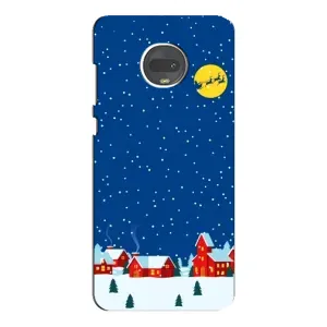 Силіконовий бампер на різдво для Motorola MOTO G7 (Місто в снігу)