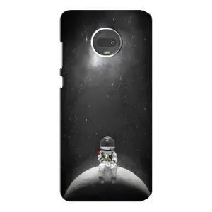 Силиконовый Чехол с принтом "Космонавты" на Motorola MOTO G7 (Космонавт романтик)