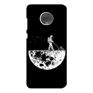 Силиконовый Чехол с принтом "Космонавты" на Motorola MOTO G7 (Космонавт)