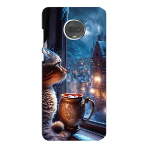 Чехлы на Новый Год Motorola MOTO G7 (Кот новогодний)