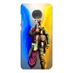 Чехол с картинкой (Патриотический КОЗАК) на Motorola MOTO G7 (Козак с крыльями)