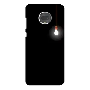 Чохол з картинками на чорному фоні для Motorola MOTO G7 (Лампочка)