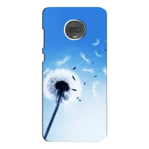 Силиконовый Чехол с одуванчиками на Motorola MOTO G7 (Одуванчик на голубом)