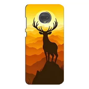 Чехлы с изображением разных животных для Motorola MOTO G7 (Силуэт Оленя)