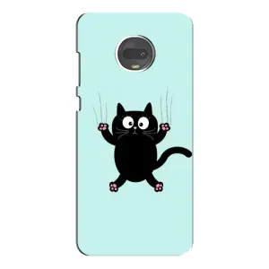 Силиконовый чехол с котиком для Motorola MOTO G7 (Падающий кот)