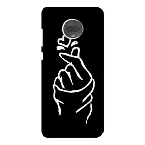 Чехлы (Знак сердечка) на Motorola MOTO G7 (Сердце на черном)