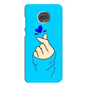 Чехлы (Знак сердечка) на Motorola MOTO G7 (Сердце на синем)