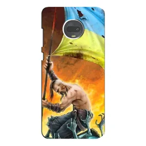 Чехол с картинкой (Патриотический КОЗАК) на Motorola MOTO G7 (Сильный Козак)