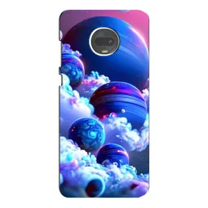 Чехлы КОСМОС для Motorola MOTO G7 (Синие планеты)