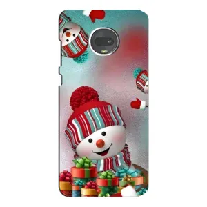 Чехлы на Новый Год Motorola MOTO G7 (Снеговик в шапке)