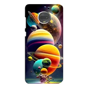 Чехол (ТПУ) с планетами на Motorola MOTO G7 (Солнечна система)