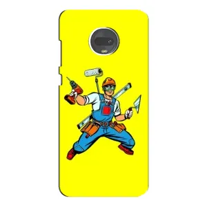 Силиконовый бампер (Работники) на Motorola MOTO G7 (Строитель)