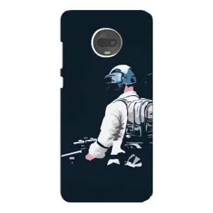 Силиконовый чехол с картинкой "Герой Pubg" на Motorola MOTO G7 (В экиперовке)