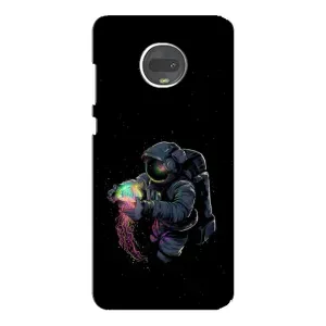 Силиконовый Чехол с принтом "Космонавты" на Motorola MOTO G7 (В руках земля)