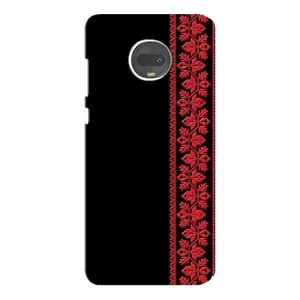 Силиконовый Чехол на Motorola MOTO G7 с картинкой Вышиванки (Вышиванка на черном)