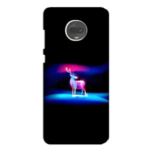 Силиконовый бампер с картинкой животных для Motorola MOTO G7 (Яркий олень)