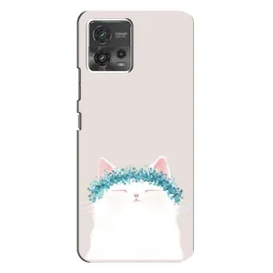 Чехол на тематику: Коты для Motorola MOTO G72 (Белый котик)