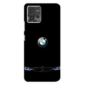 Силиконовый бампер с картинкой машины на Motorola MOTO G72 (Черный BMW)