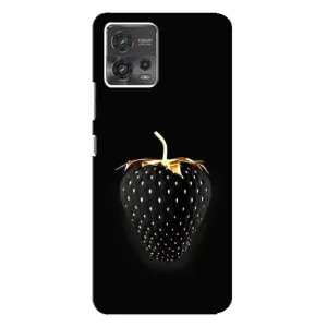 Чехол с изображением  вкусной еды для Motorola MOTO G72 (Чёрная клубника)