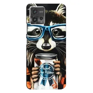 Силиконовый Чехол с Енотами на Motorola MOTO G72 (Енот в очках)