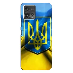 Чехол с картинкой (Патриотический ГЕРБ) на Motorola MOTO G72 (Герб и Флаг Украины)