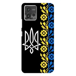 Силиконовый Чехол на Motorola MOTO G72 (Герб и вышыванка)