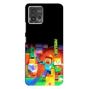 Чехлы для Motorola MOTO G72 (Персонажи Майн Крафт) (Герой Майнкрафт)