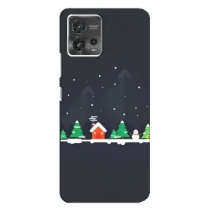 Силиконовый бампер на рождество для Motorola MOTO G72 (Город зимний)