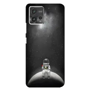 Силиконовый Чехол с принтом "Космонавты" на Motorola MOTO G72 (Космонавт романтик)