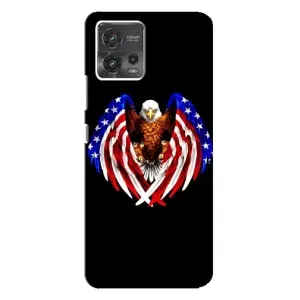 Чехол Флаг USA для Motorola MOTO G72 (Крылья США)