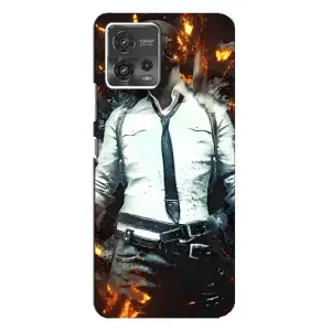 Силиконовый чехол с картинкой "Герой Pubg" на Motorola MOTO G72 (Man Пубг)