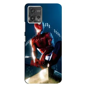 Чехол Супергерой Человека Паука на Motorola MOTO G72 (Паук на доме)
