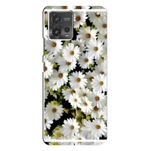 Чехол с ромашками на Motorola MOTO G72 (Рамка в ромашках)