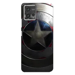Чехол с Щитом Капитана Америки на Motorola MOTO G72 (Ретро Щит Капитана)
