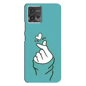Чехлы (Знак сердечка) на Motorola MOTO G72 (Сердечко на бирюзовом)