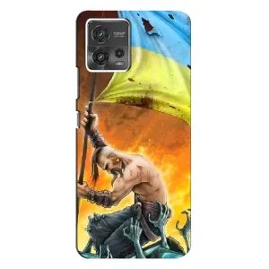 Чехол с картинкой (Патриотический КОЗАК) на Motorola MOTO G72 (Сильный Козак)