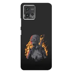 Силиконовый чехол с картинкой "Герой Pubg" на Motorola MOTO G72 (В огне)