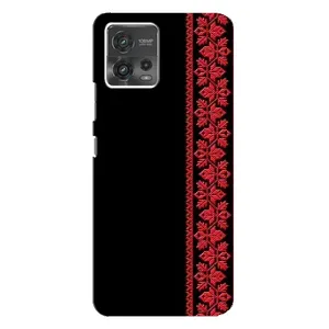 Силиконовый Чехол на Motorola MOTO G72 с картинкой Вышиванки (Вышиванка на черном)