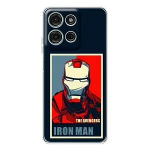 Чехол Супергерой Железный человек на Motorola Moto G75 (Art Iron man)