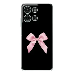Чехол банты для Motorola Moto G75 (Бант на черном)