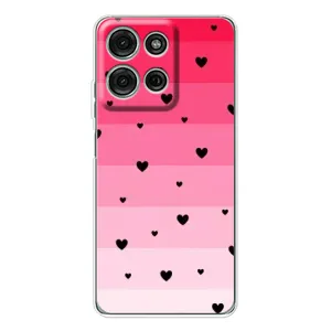 Чехлы с тематикой "Маленькие Сердечки" на Motorola Moto G75 (Чорные сердечки)