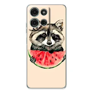 Силиконовый Чехол с Енотами на Motorola Moto G75 (Енот)
