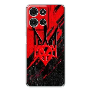 Чехлы УПА (Красно-Чёрный) на Motorola Moto G75 (Герб в цвете УПА)