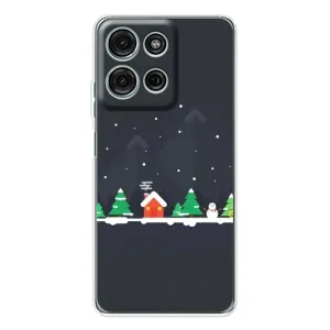 Силиконовый бампер на рождество для Motorola Moto G75 (Город зимний)