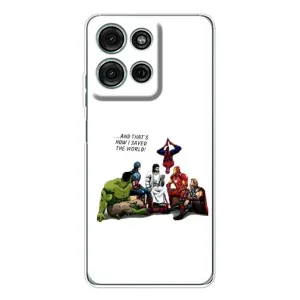Чехлы для Motorola Moto G75 (Для Христиан) (Иисус супергерой)