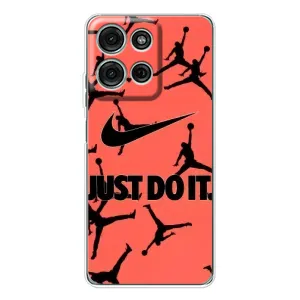 Силиконовый Чехол Nike Air Jordan на Мото Джи 75 (Just Do It)