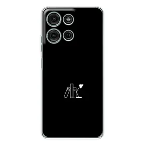 Чехол с картинками на черном фоне для Motorola Moto G75 (Книжки)
