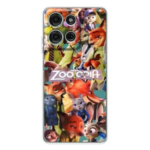 Силиконовый чехол с принтом Зоотрополіс для Motorola Moto G75 (Коллаж героев)